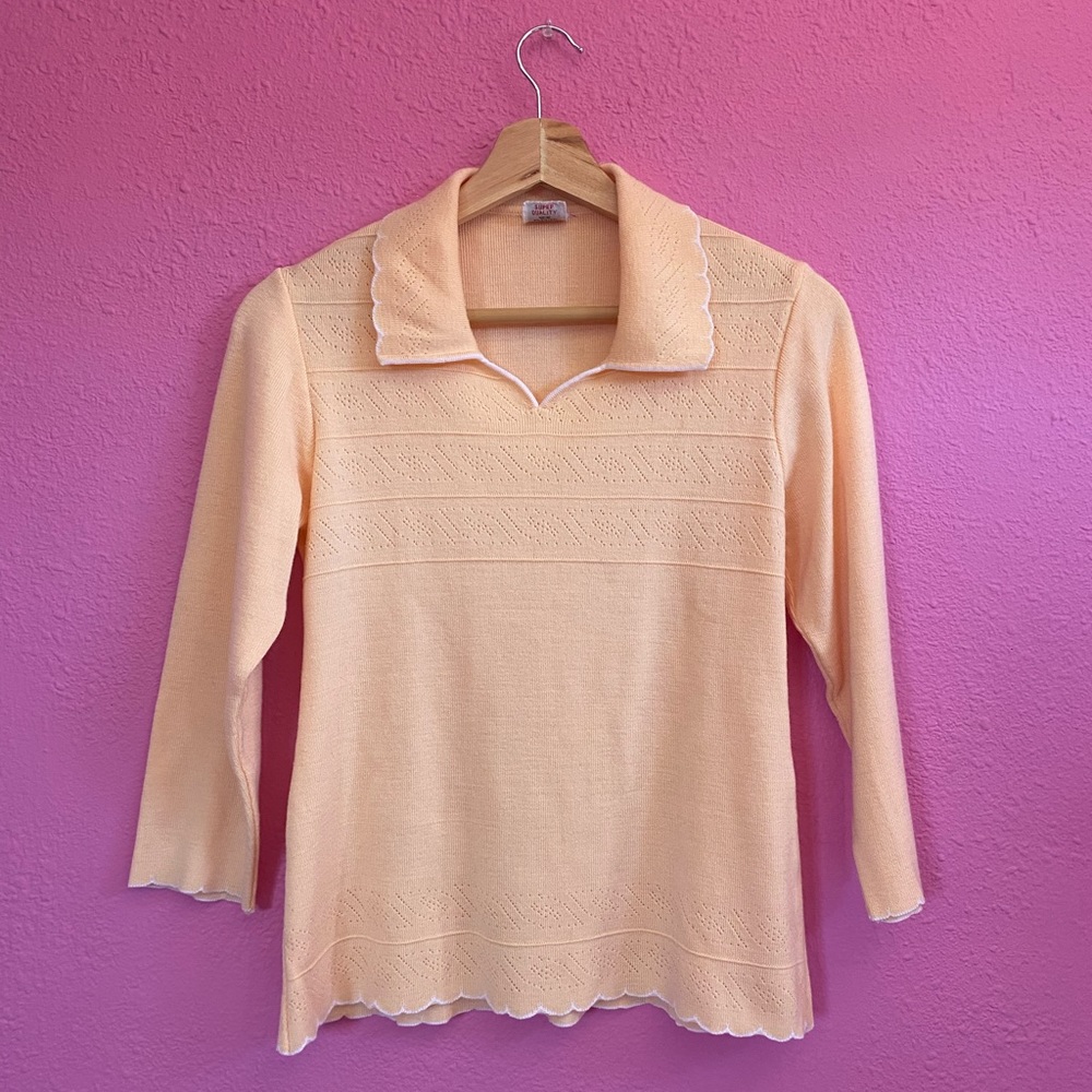 Vintage Gazelle Luxura Orange Knit Top 🧶